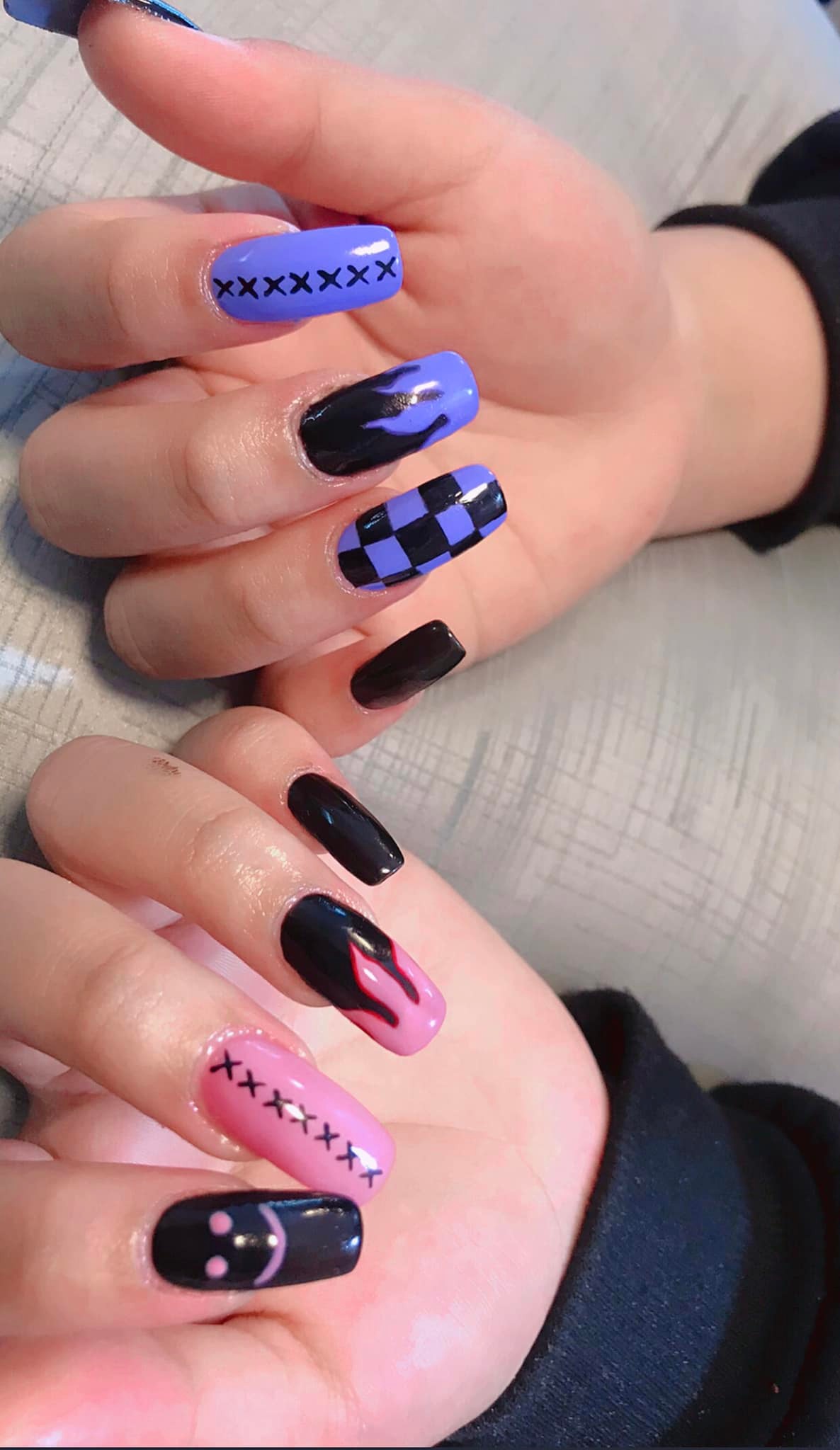 Cat eye gel polish nail design Chiang Mai